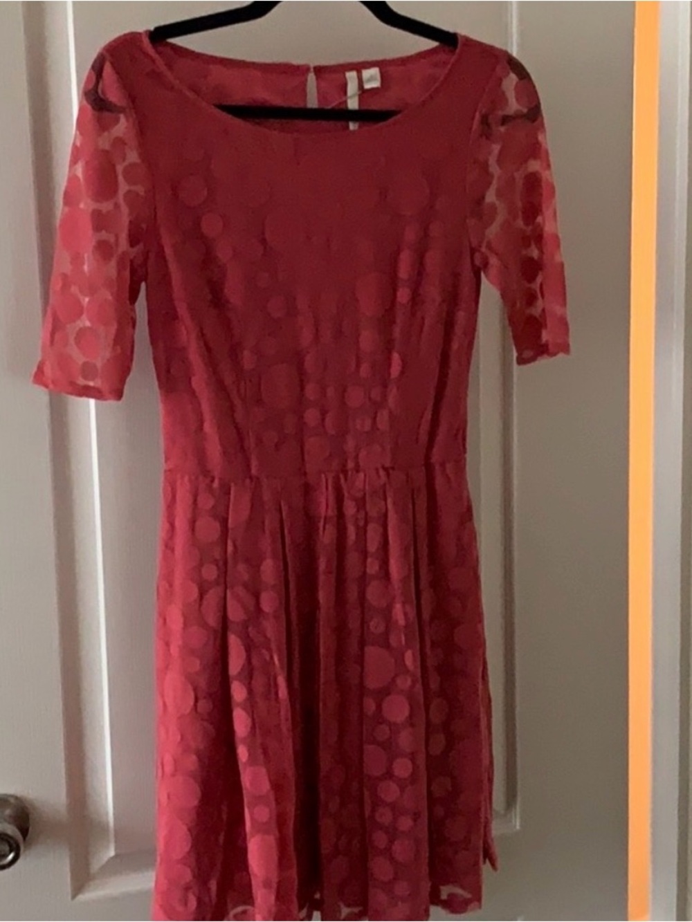 LC Lauren Conrad Coral Pink Fit-and-Flare Dress